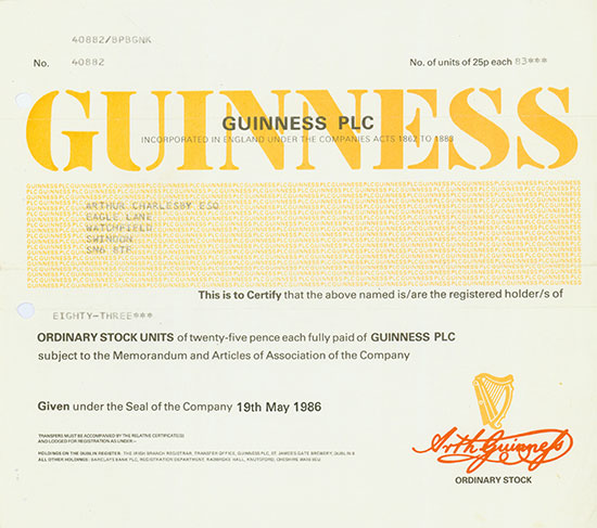 Guiness PLC