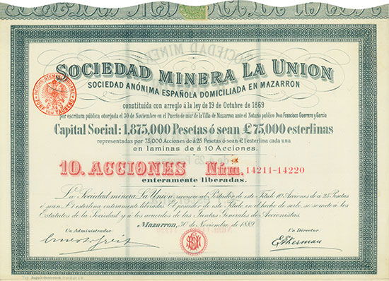 Sociedad Minera La Union [10 Stück]
