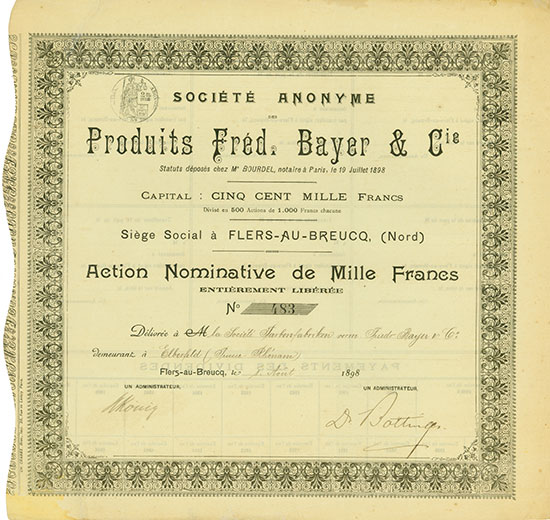Société Anonyme des Produits Fréd. Bayer & Cie.