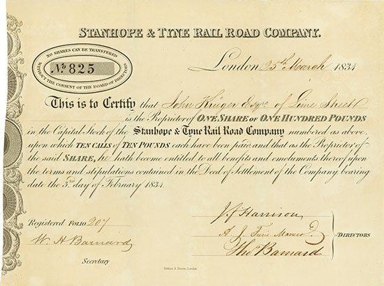 Stanhope & Tyne Rail Road Company