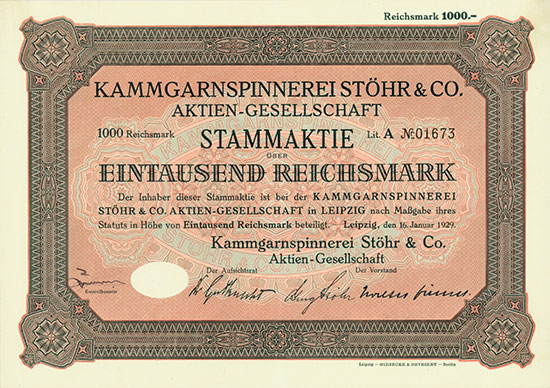 Kammgarnspinnerei Stöhr & Co. AG