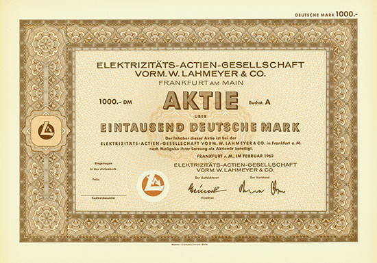 Elektrizitäts-Actien-Gesellschaft vorm. W. Lahmeyer & Co.