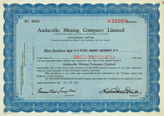 Andacollo Mining Company Limited