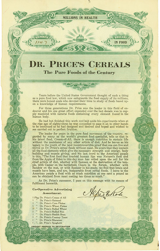 Price Cereal Products Company 