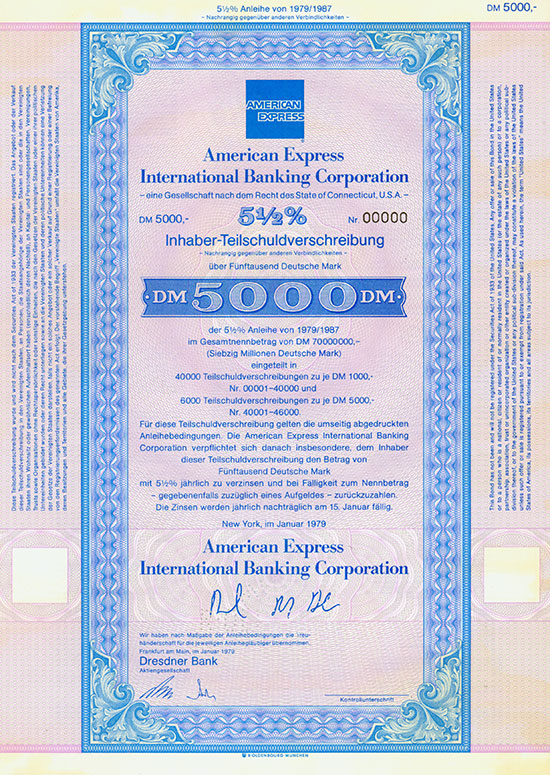 American Express International Banking Company [2 Stück]