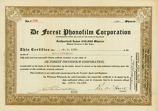 De Forest Phonofilm Corporation