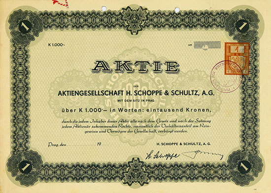 Aktiengesellschaft H. Schoppe & Schultz, A.G.