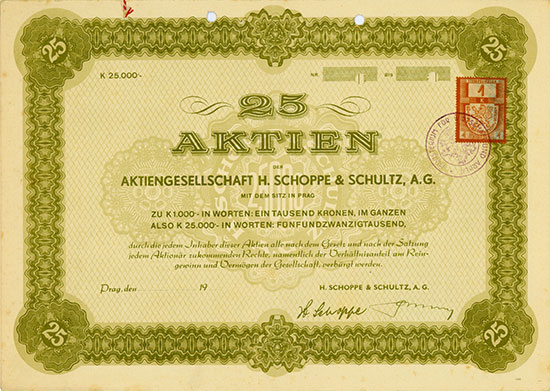Aktiengesellschaft H. Schoppe & Schultz, A.G.