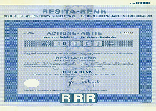 RESITA-RENK AG Getriebefabrik / RESITA-RENK Societate per Actiuni Fabrica de Reductoare