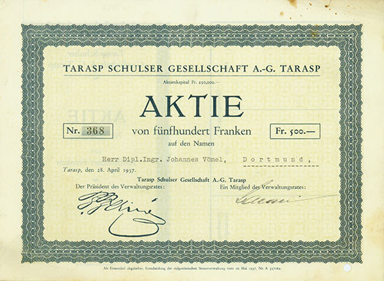 Tarasp Schulser Gesellschaft A.-G.