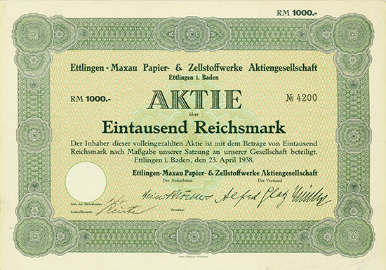 Ettlingen-Maxau Papier- & Zellstoffwerke AG