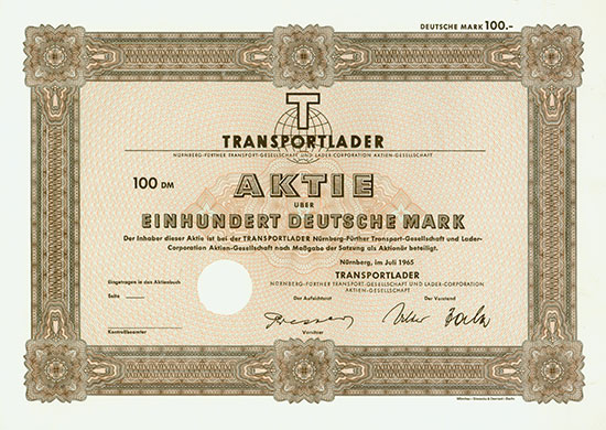 Transportlader Nürnberg-Fürther Transport-Gesellschaft und Lader-Corporation AG [MULTIAUKTION 10]