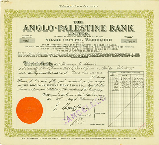 Anglo-Palestine Bank Limited