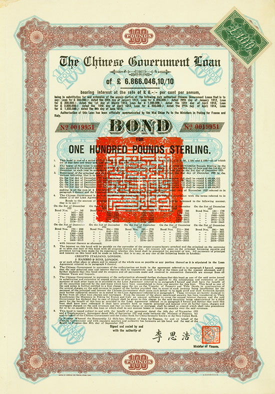 Chinese Government (Skoda Loan II, Kuhlmann 703 J)