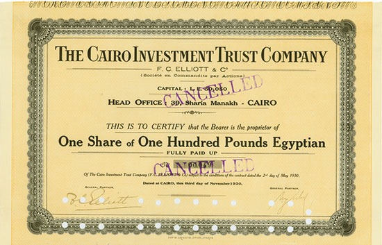 Cairo Investment Trust Company F. C. Elliott & Co. 