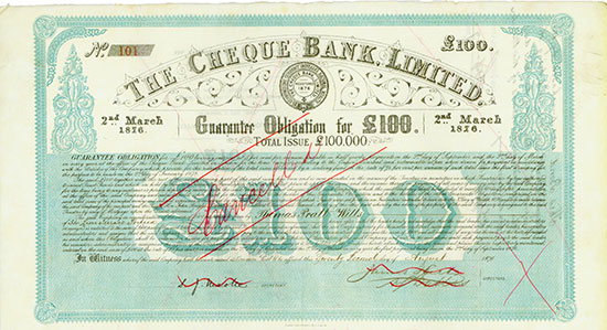 Cheque Bank, Limited