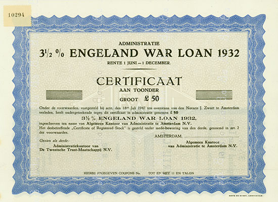 Engeland War Loan 1932