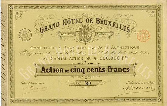 Grand Hotel de Bruxelles Société Anonyme
