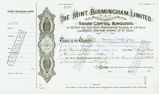 Mint, Birmingham, Limited
