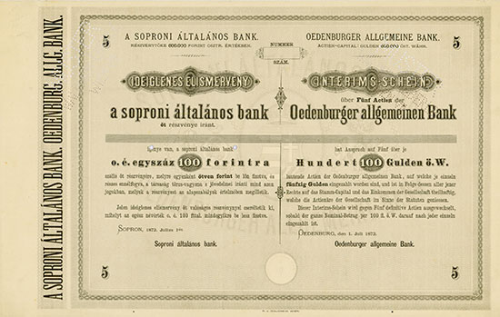 Oedenburger Allgemeine Bank / Soproni Általános Bank