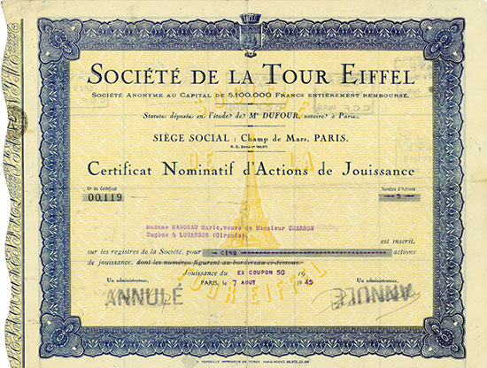 Société de la Tour Eiffel Société Anonyme