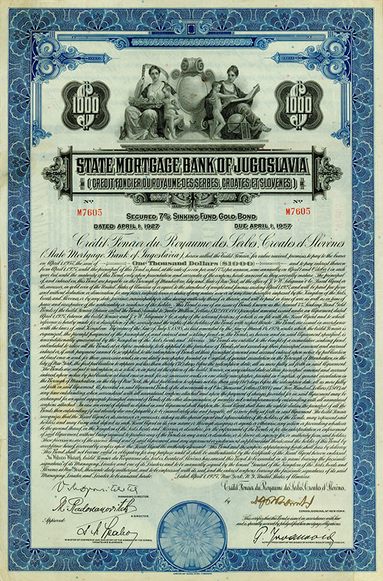 State Mortgage Bank of Jugoslavia [2 Stück]