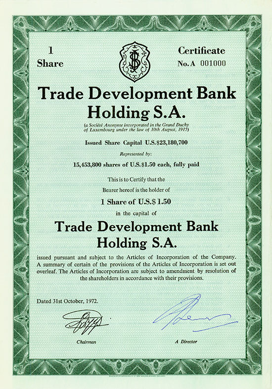 Trade Development Bank Holding S.A.