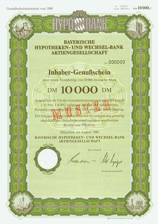 Bayerische Hypotheken- und Wechsel-Bank AG [5 Stück]