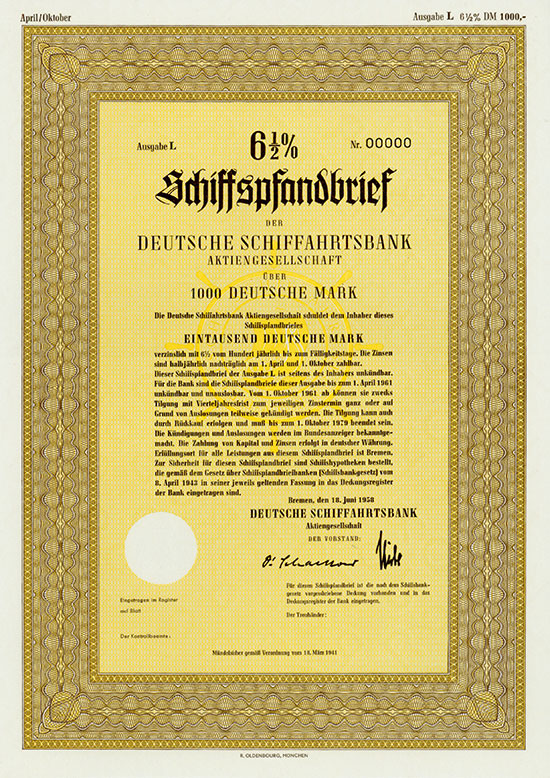 Deutsche Schiffahrtsbank AG [2 Stück]