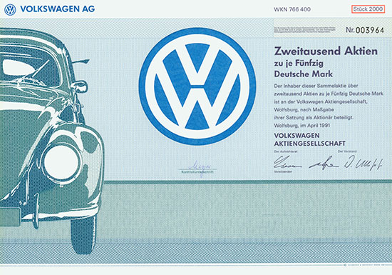 Volkswagenwerk AG / Volkswagen AG [3 Stück]