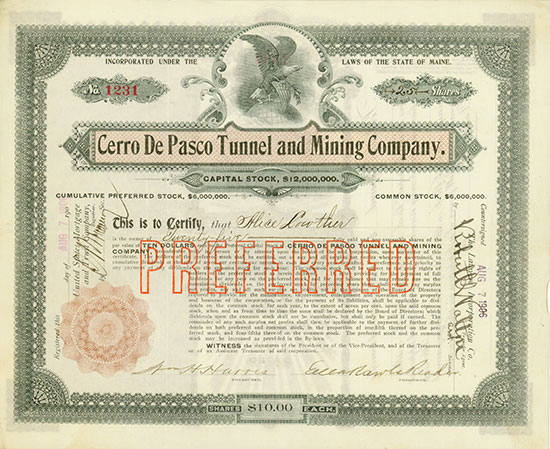 Cerro De Pasco Tunnel and Mining Company [2 Stück]
