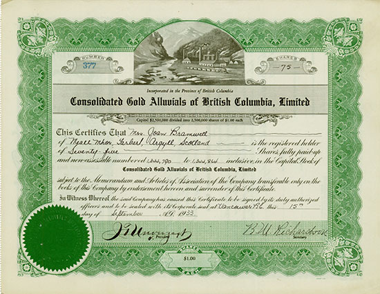 Consolidated Gold Alluvials of British Columbia, Limited