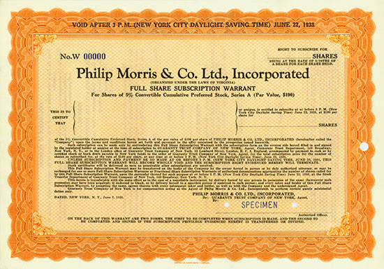 Philip Morris & Co. Ltd., Incorporated