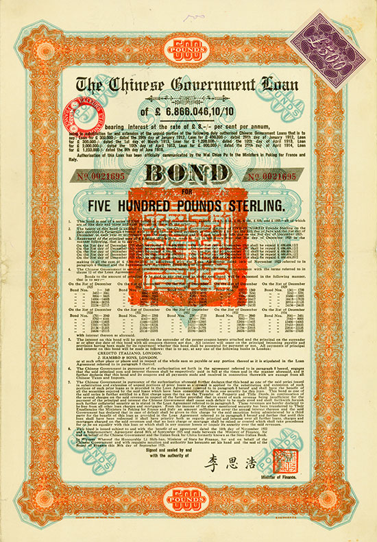 Chinese Government (Skoda Loan II, Kuhlmann 704 H)