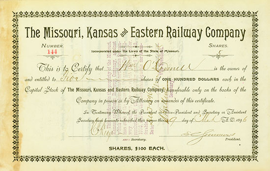 Missouri, Kansas and Eastern Railway Company