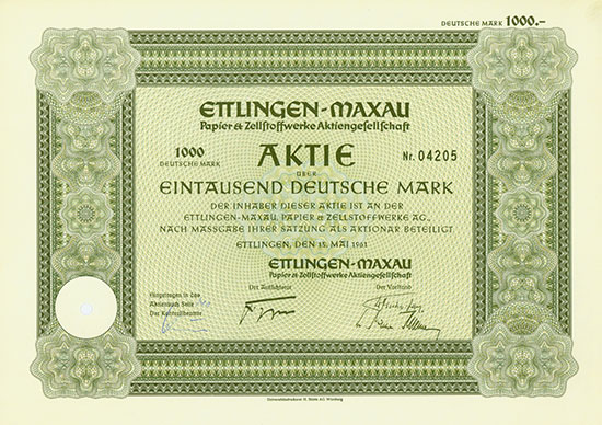 Ettlingen-Maxau Papier- & Zellstoffwerke AG