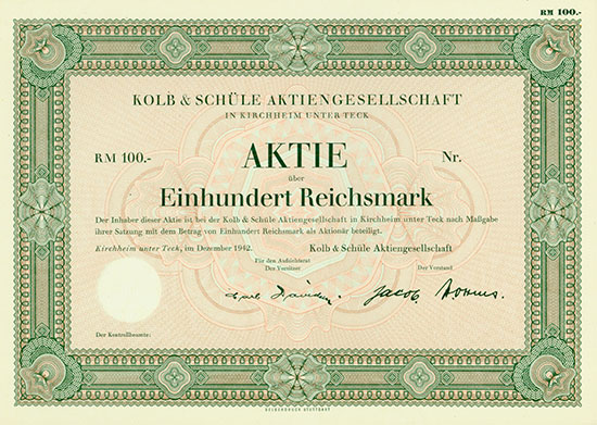 Kolb & Schüle AG [2 Stück]