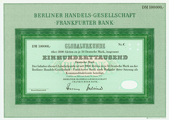 Berliner Handels-Gesellschaft - Frankfurter Bank