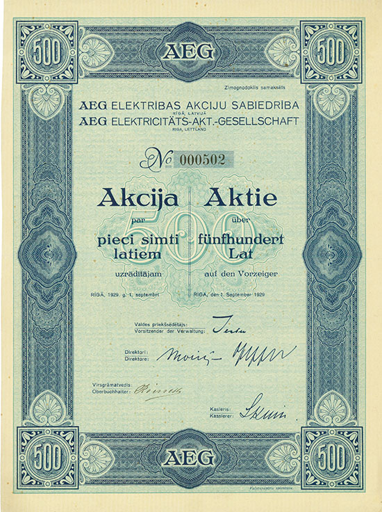 AEG Elektribas Akciju Sabiedriba / AEG Elektrizitäts-AG