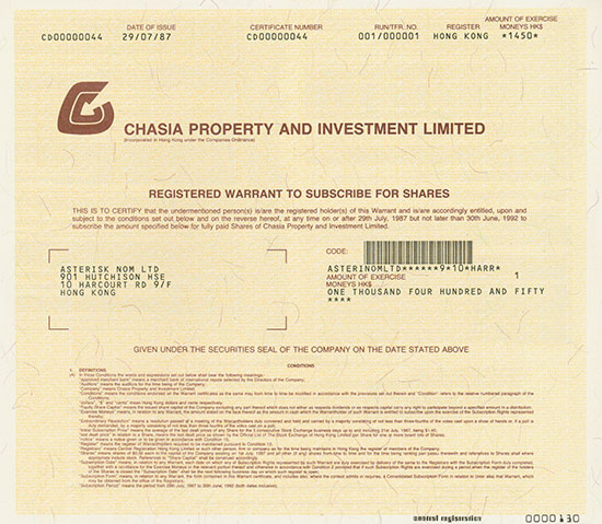 Chasia Property and Investment Limited