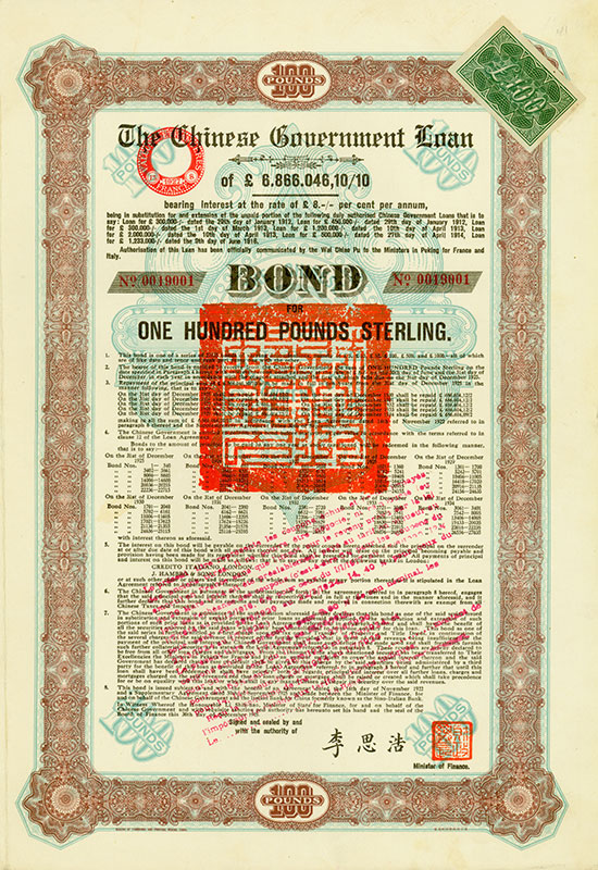 Chinese Government (Skoda Loan II, Kuhlmann 703 I)