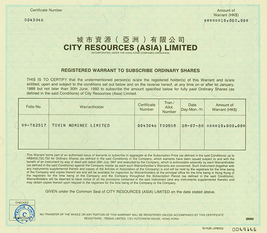 City Resources (Asia) Limited