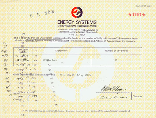 Energy Systems Holdings Limited