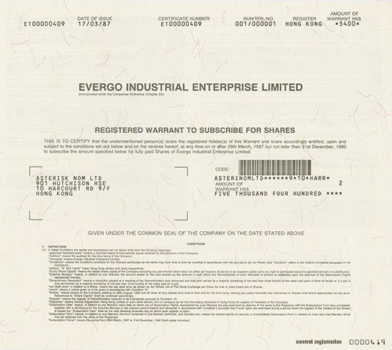 Evergo Industrial Enterprise Limited