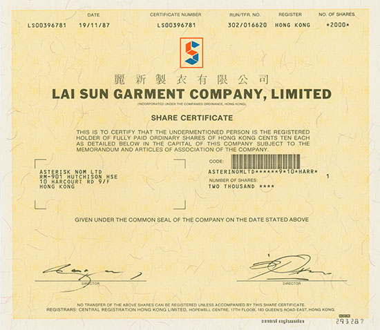 Lai Sun Garment Company, Limited