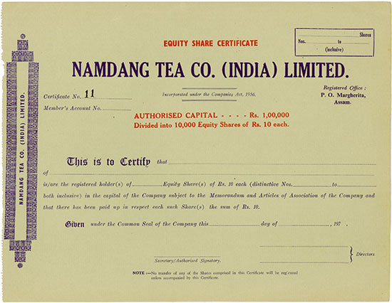 Namdang Tea Co. (India) Limited