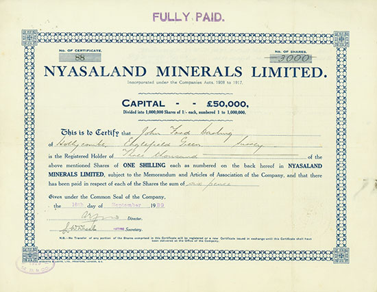 Nyasaland Minerals Limited