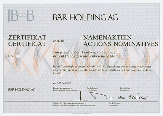 Bär Holding AG [3 Stück]