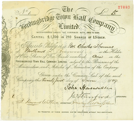 Fordingbridge Town Hall Company, Limited