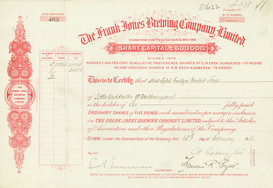 Frank Jones Brewing Company Limited